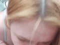 hot slut sucked in the car and asked to pay extra for cum in mouth, swallowed sperm