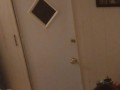 Beautiful white girl smokes in black night gown  with a roommate part 3
