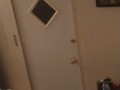 Beautiful white girl smokes in black night gown  with a roommate part 3