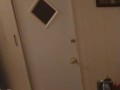 Beautiful white girl smokes in black night gown  with a roommate part 3