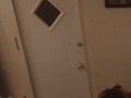 Beautiful white girl smokes in black night gown  with a roommate part 3