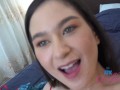 Hot and sexy babe Jasmine Wilde sucks mean asian cock and talks dirty