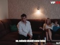 LOS CONSOLADORES - Petite Ukrainian Sam Brooke Gets Shared By Swinger Couple - VIP SEX VAULT