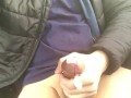 Public jerking off in the car