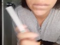 Hot girl masturbates in the bathroom  from her boyfriend/Smokes a cigarette / speed game 