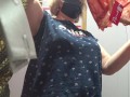 Fitting room mature bbw MILF trying on bras natural big saggy tits.