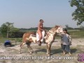 College Hottie Rides A Horse Naked