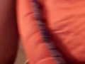 Masturbation squeezing a blanket between legs