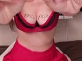 BallbustingStacy Bands Elastrated Balls and Hard Punches Balls in Lingerie Trailer