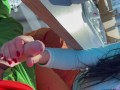 Shameless ski restaurant handjob from teen babe with nice tits - Tonny and Mia