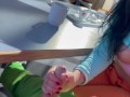Shameless ski restaurant handjob from teen babe with nice tits - Tonny and Mia
