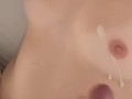Surprise cumshot  on young tits 