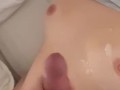 Surprise cumshot  on young tits 