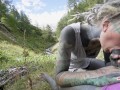 Nasty sloppy OUTDOORS blowjob from TATTOO pornstar - DEEPTHROAT facefuck from alt TEEN - facial