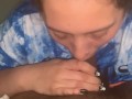 SHE KEPT HAVING A CONVO WITH HER MOM WHILE SUCKIN N FUCKING ON THE OTHER SIDE OF THE DOOR & DIDNT CARE