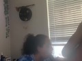 SHE KEPT HAVING A CONVO WITH HER MOM WHILE SUCKIN N FUCKING ON THE OTHER SIDE OF THE DOOR & DIDNT CARE