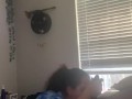 SHE KEPT HAVING A CONVO WITH HER MOM WHILE SUCKIN N FUCKING ON THE OTHER SIDE OF THE DOOR & DIDNT CARE