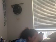 SHE KEPT HAVING A CONVO WITH HER MOM WHILE SUCKIN N FUCKING ON THE OTHER SIDE OF THE DOOR & DIDNT CARE