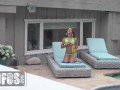 Mofos - A School Guy Gets Caught Peeking At A Hot Chick Rubbing Her Perky Boobs Beside The Pool