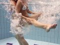 Russian hot teens swim nude underwater