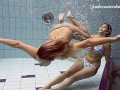 Russian hot teens swim nude underwater