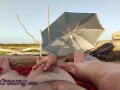 Risky Public Handjob on the Canary Beach with Cumshot - MissCreamy