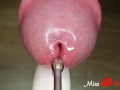 Close up amateur femdom ruined orgasm with urethral sounding. Frenulum stimulation