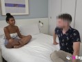 This poor Ebony teen has to fuck her roommate because her boyfriend doesn't fuck her!