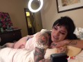 Big tit alt chick gets inked in a hotel room