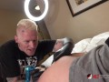 Big tit alt chick gets inked in a hotel room