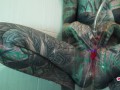 TATTOO girl ANAL masturbation in shower - anal gape, PISS, squirt, goth, clean asshole, enema fetish,punk