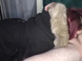 Milf Gagging in fur coat
