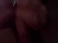 Female point of view footjob and jerking of big white dick