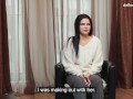 Russian bored looking teen shows hymen