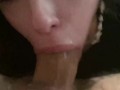 Slutty 18yo brunette tries her new lips on a big cock