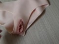 Orgasm with artificial pussy for Crossdresser