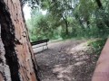 Flashing my dick in front of a girl in public park and facial cumshot It's very risky 4K MissCreamy