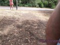 Flashing my dick in front of a girl in public park and facial cumshot It's very risky 4K MissCreamy