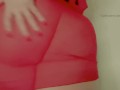Red lingerie robe tease! 