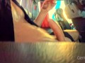 PUBLIC BUS ADVENTURE: I show my hard cock to a sexy cutie lady...she can't resist.