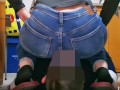 Girl face farting In Jeans