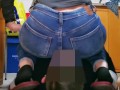 Girl face farting In Jeans