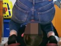 Girl face farting In Jeans