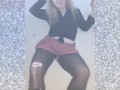 Pic slideshow and music. Babe in jean shorts and pantyhose. Blonde cougar milf