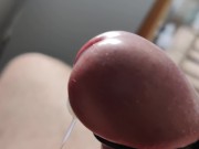 Extreme close up cumshot hands free