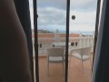 Neighbours watching? No problem! Passionate blowjob and fuck at the window in Tenerife PT. 1