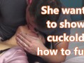 Fucking cuckold in front of hubby