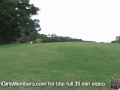 Cute Blonde Gets Naked On A Local Golf Course