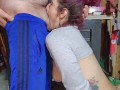 Gagging, squirting and a huge facial, Garage Fun
