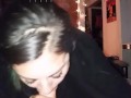 Beautiful Teen Milf Latina giving Deep Throated Blowjob, Then Riding at very end! Sexy Tattooed girl